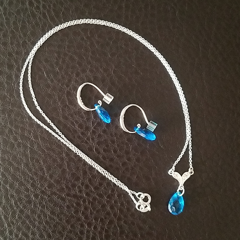 Sterling silver Avon necklace and earring set